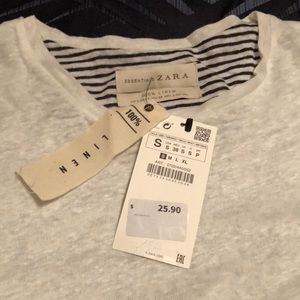 Zara 100% Linen Tee